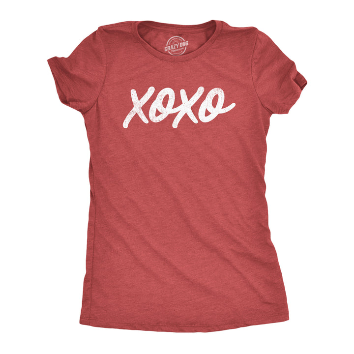 Funny Heather Red - XO XOXO Womens T Shirt Nerdy Valentine's Day Tee