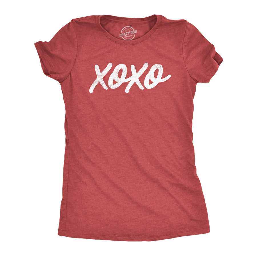 Funny Heather Red - XO XOXO Womens T Shirt Nerdy Valentine's Day Tee