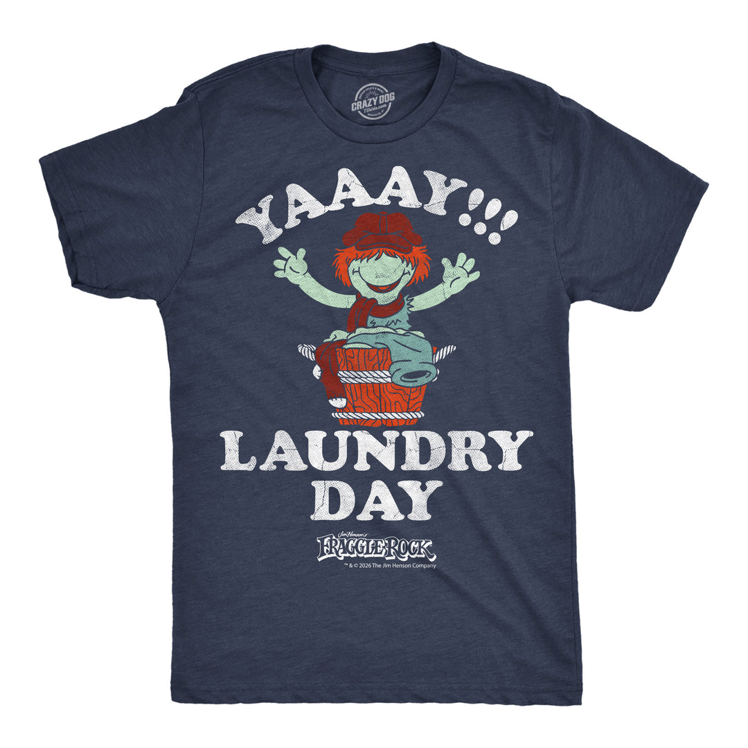 Funny Heather Navy - Yay Laundry Day Yaaay Laundry Day Boober Mens T Shirt Nerdy TV & Movies retro Tee
