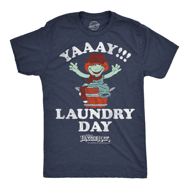 Funny Heather Navy - Yay Laundry Day Yaaay Laundry Day Boober Mens T Shirt Nerdy TV & Movies retro Tee