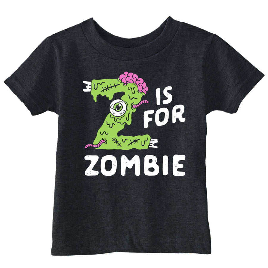 Funny Heather Black - Z For Zombies Z Is For Zombie Toddler T Shirt Nerdy Halloween Zombie Tee
