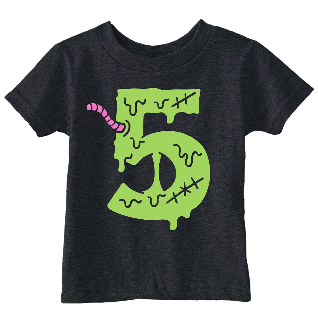 Funny Heather Black - Zombie 5th Bday Zombie 5th Birthday Toddler T Shirt Nerdy Halloween Birthday zombie Tee