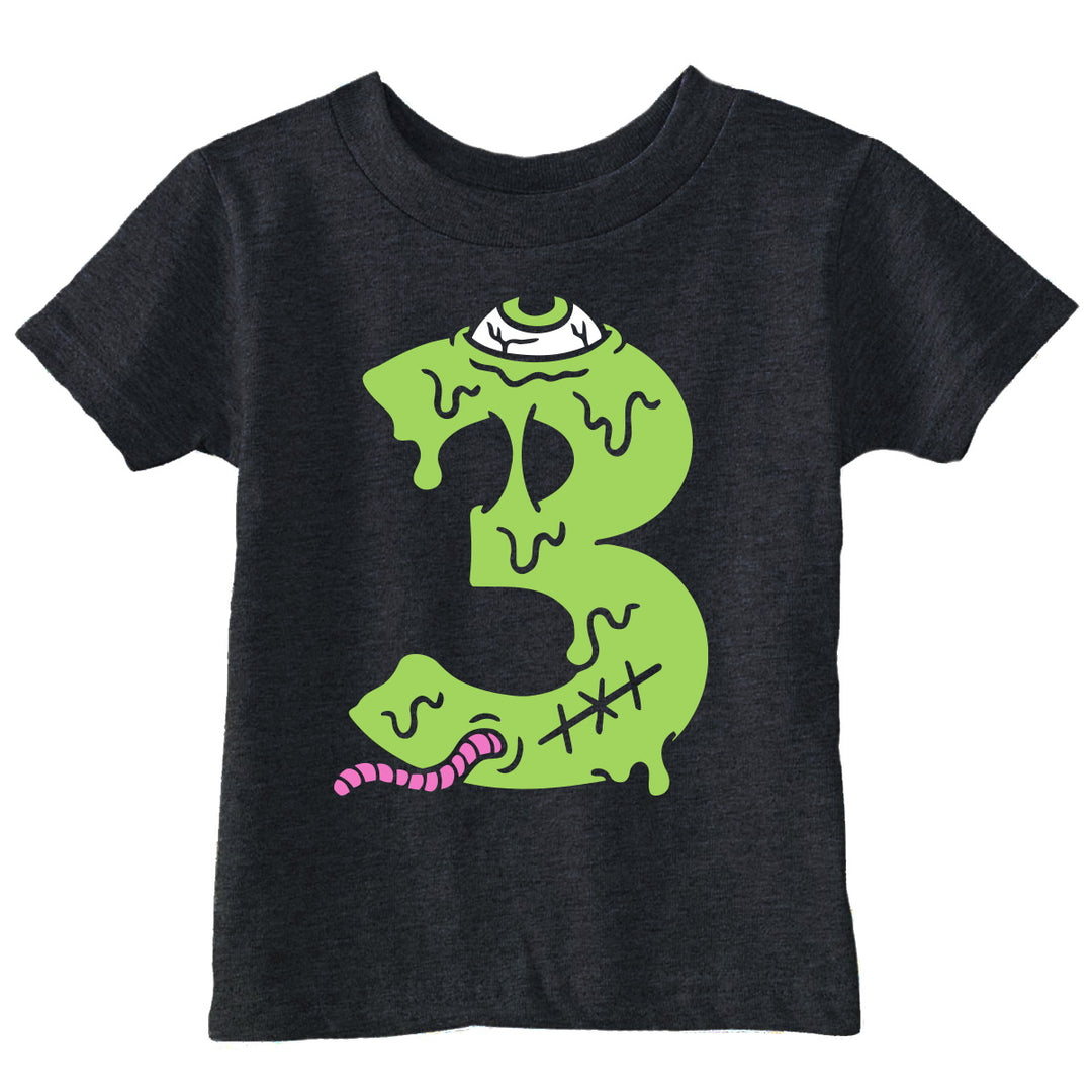 Funny Heather Black - Zombie 3rd Bday Zombie 3rd Birthday Toddler T Shirt Nerdy Halloween Birthday zombie Tee
