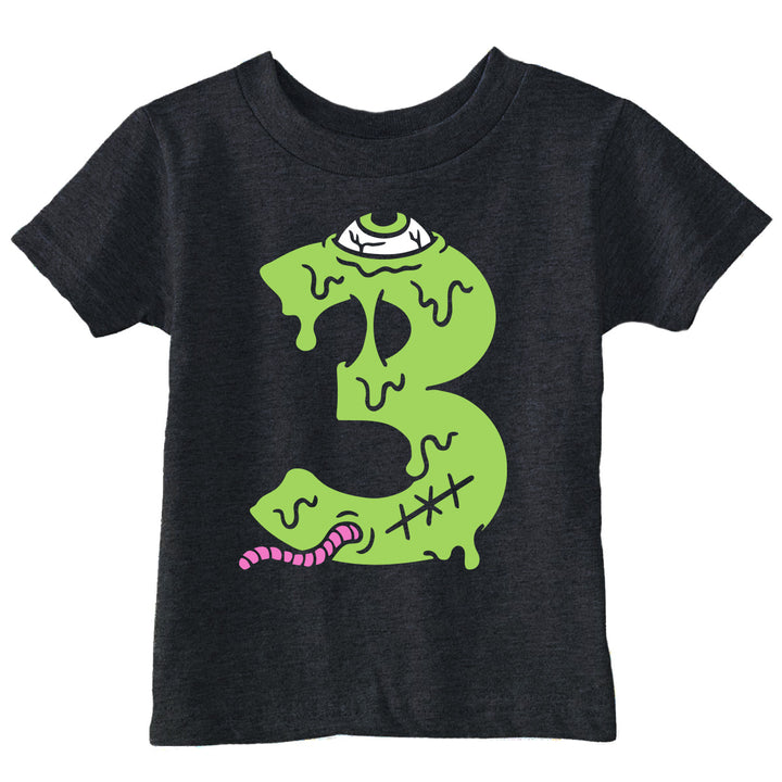 Funny Heather Black - Zombie 3rd Bday Zombie 3rd Birthday Toddler T Shirt Nerdy Halloween Birthday zombie Tee