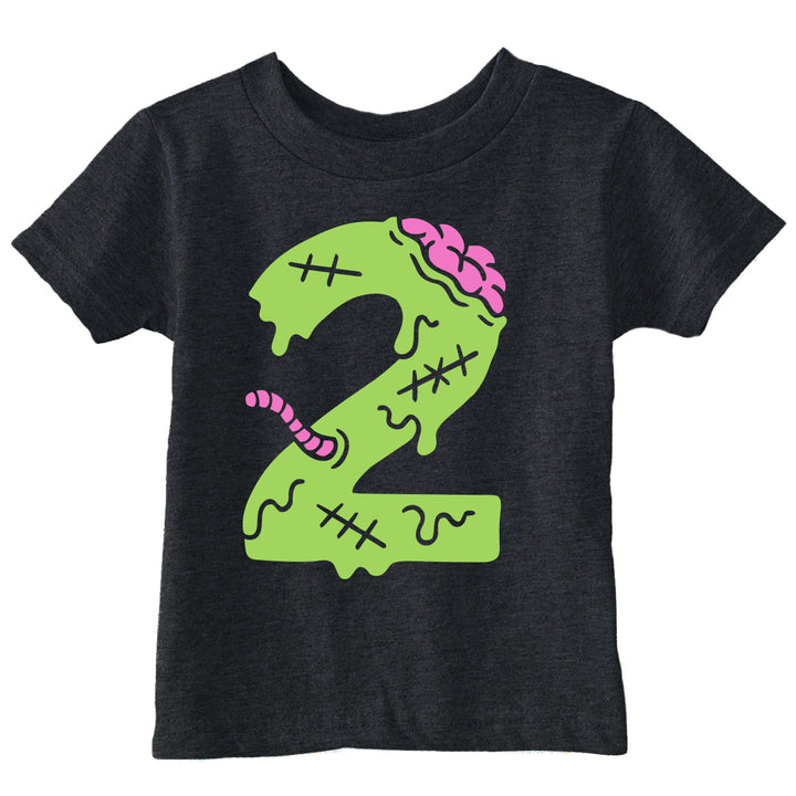 Funny Heather Black - Zombie 2nd Bday Zombie 2nd Birthday Toddler T Shirt Nerdy Halloween Birthday zombie Tee