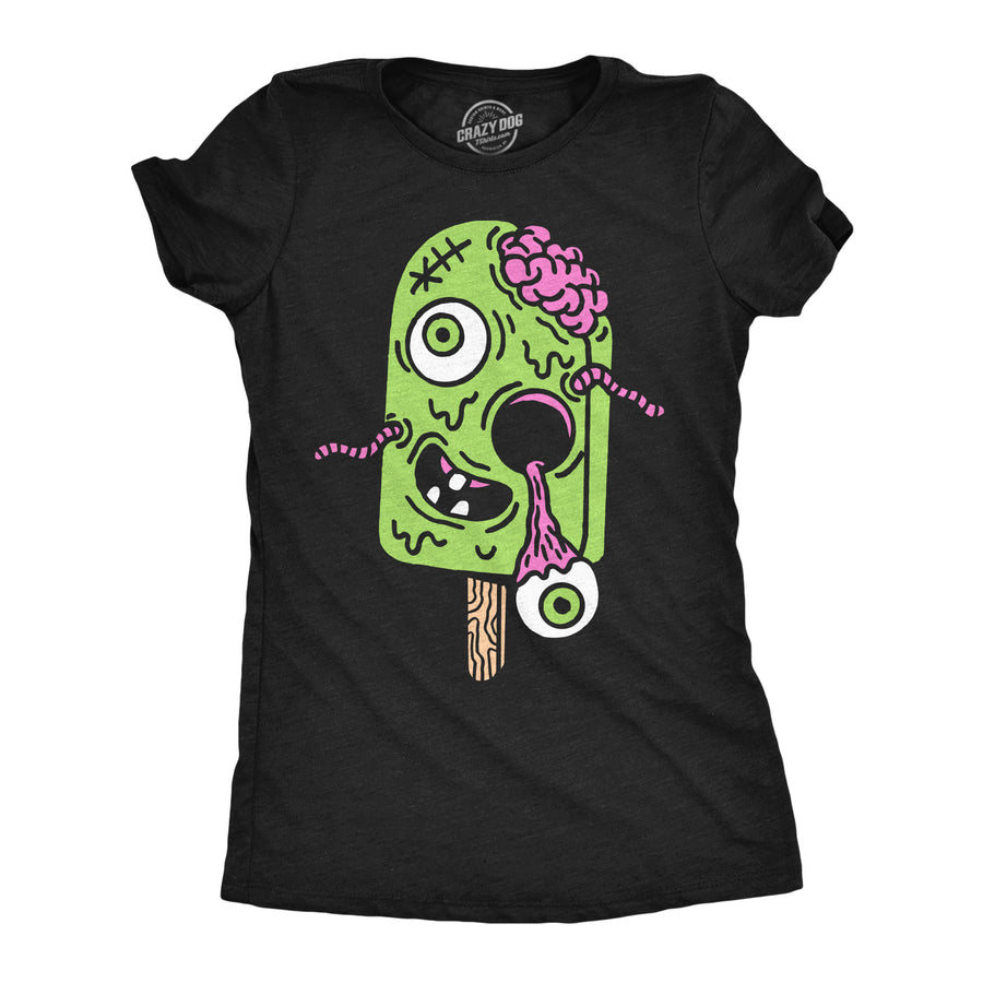 Funny Heather Black - Zombie Cone Zombie Ice Cream Cone Womens T Shirt Nerdy Halloween food Zombie Tee