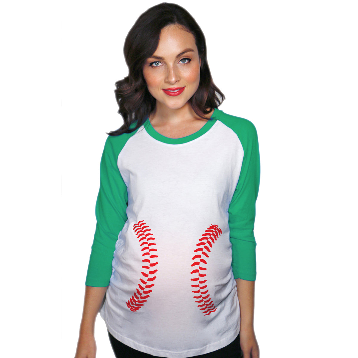 Funny Green Baseball Laces raglan Nerdy Baseball Tee