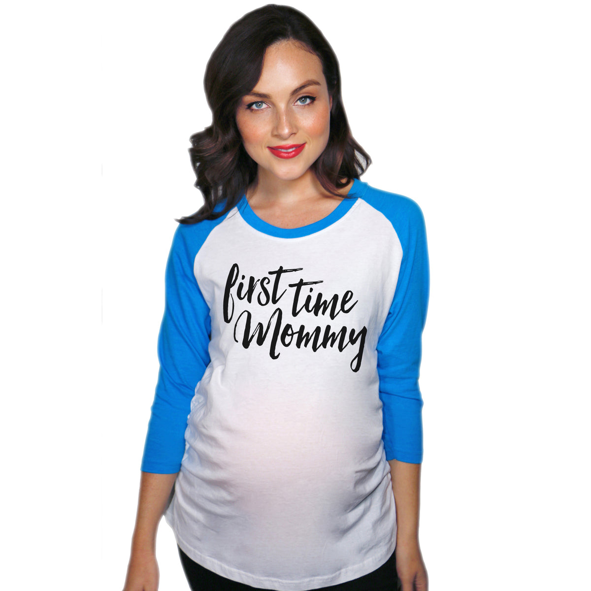 Funny Royal First Time Mommy raglan Nerdy Mother&#39;s Day Tee