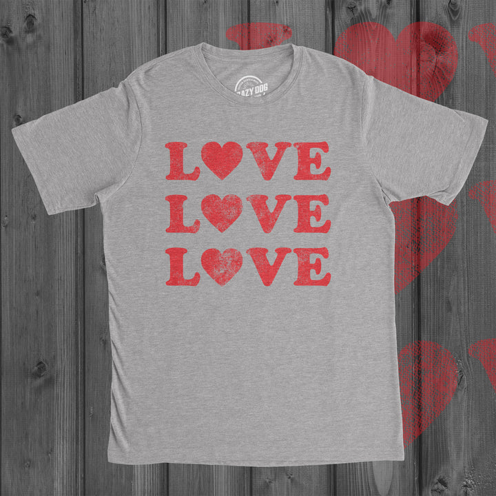 Love 3 Hearts Men's T Shirt