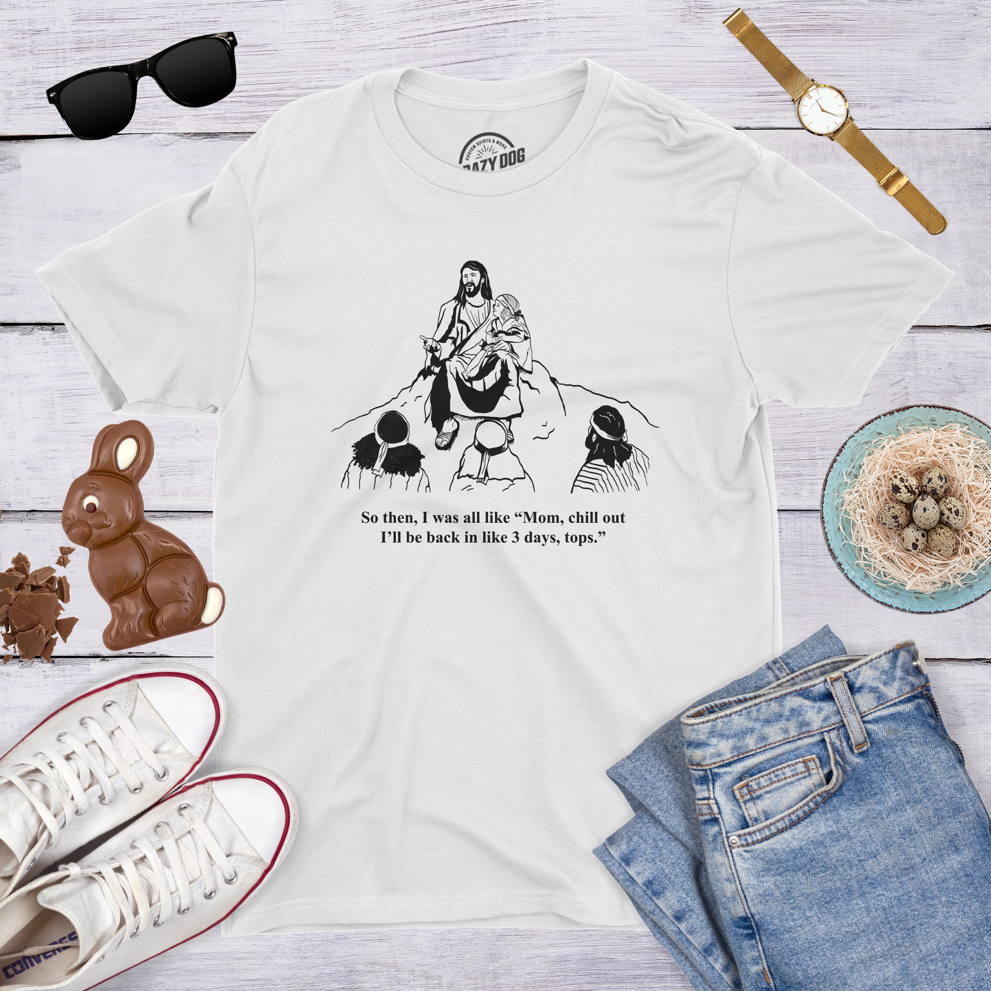 Funny White - Story Time Story Time With Jesus Mens T Shirt Nerdy Easter Religion Tee