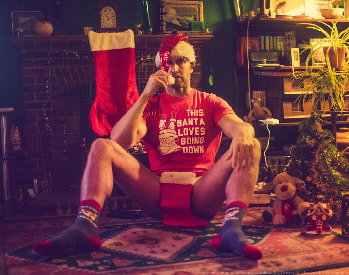 Santa Loves Going Down Men's T Shirt