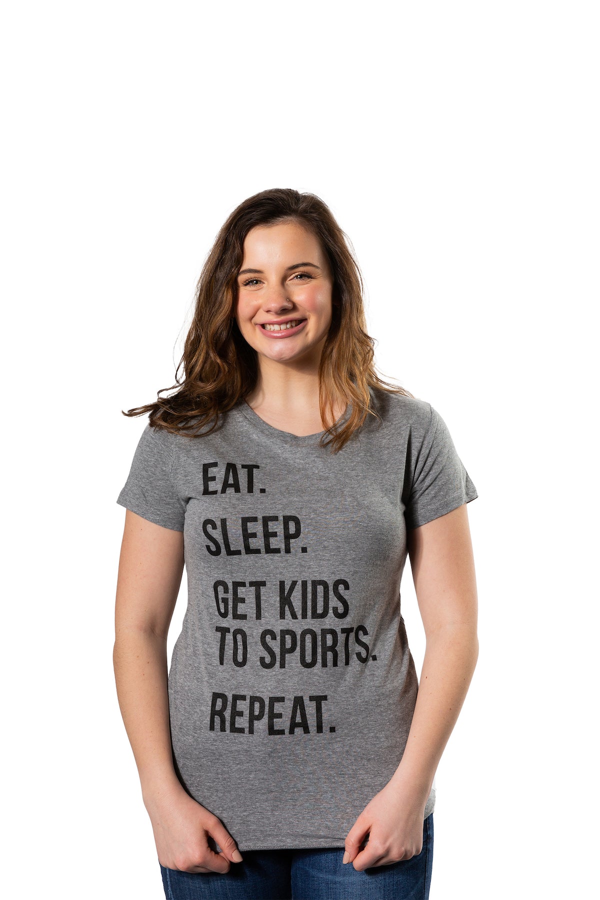 Eat Sleep Get Kids To Sports Women&#39;s Tshirt