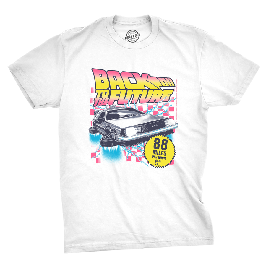 Funny White - Back Future 88 Mph Back To The Future 88 Mph Mens T Shirt Nerdy TV & Movies retro Tee