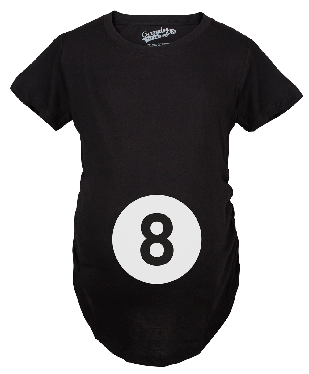 Funny Black Eight Ball Maternity T Shirt Nerdy Tee