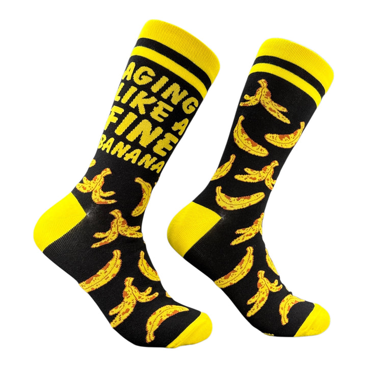 Funny Multi - Aging Banana Aging Like A Fine Banana Sock Nerdy food Tee