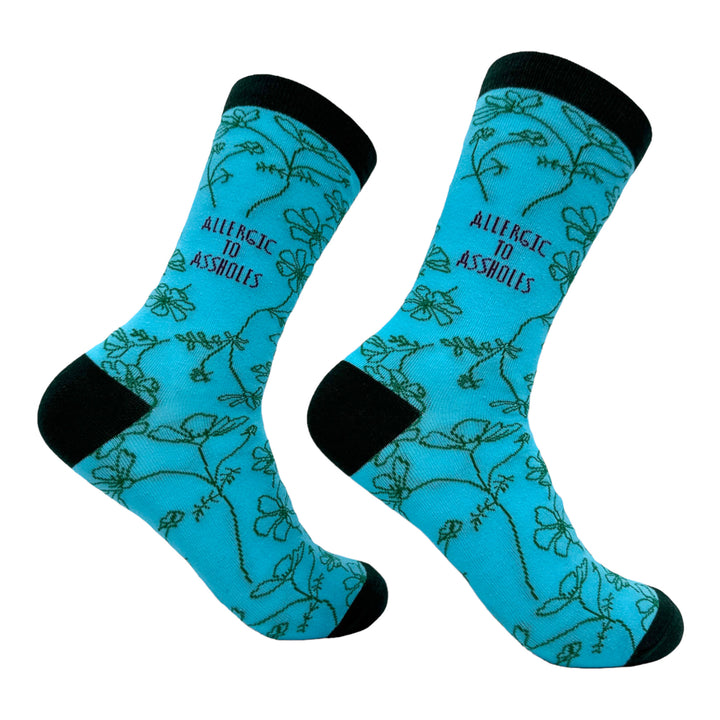 Funny Allergic to A-holes Women's Allergic To Assholes Sock Nerdy Political Sarcastic Tee