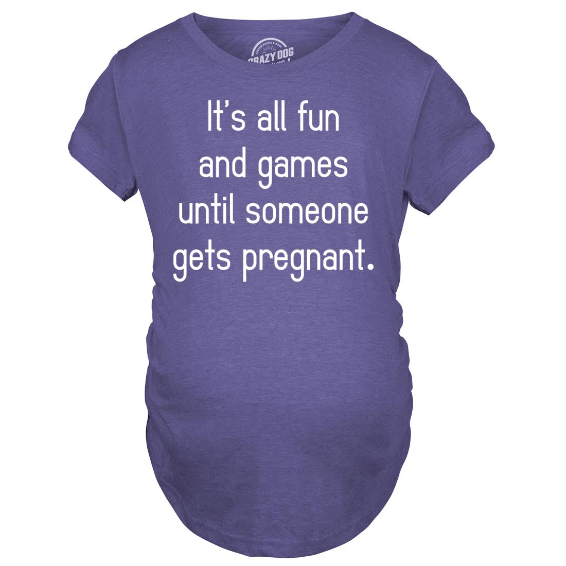 Funny Heather Purple Fun And Games Maternity T Shirt Nerdy Tee