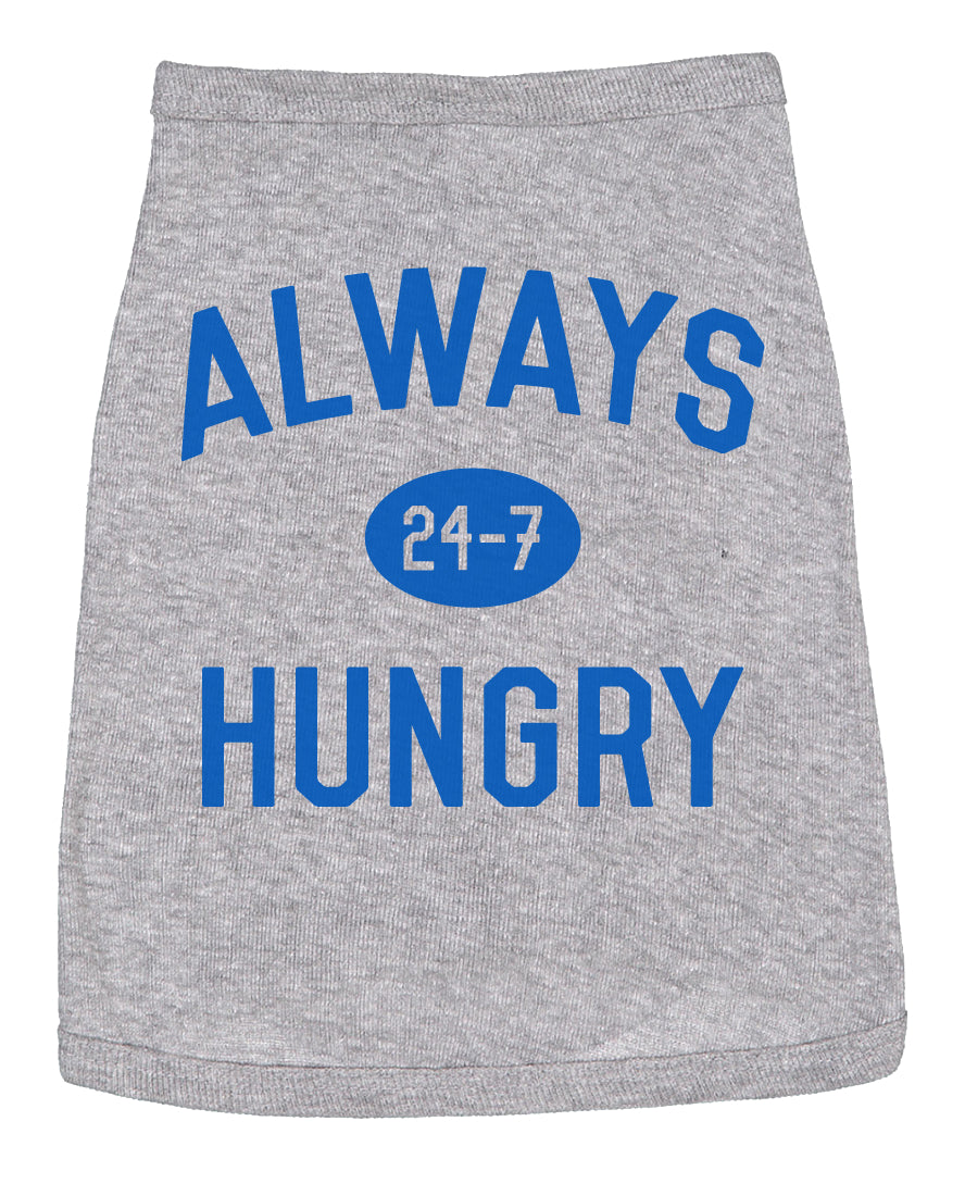 Funny Heather Grey Always Hungry Dog Shirt Nerdy Dog Tee