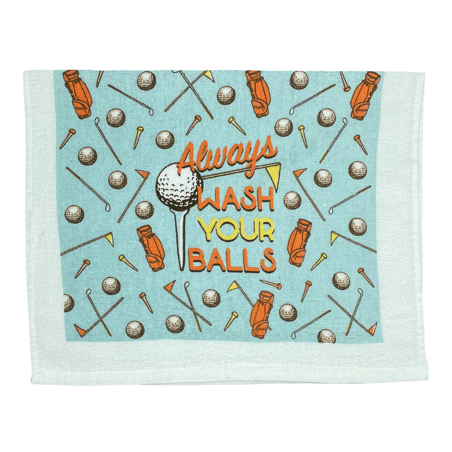 Funny Wash Your Balls Always Wash Your Balls Tea Towel Nerdy Father's Day Golf Tee