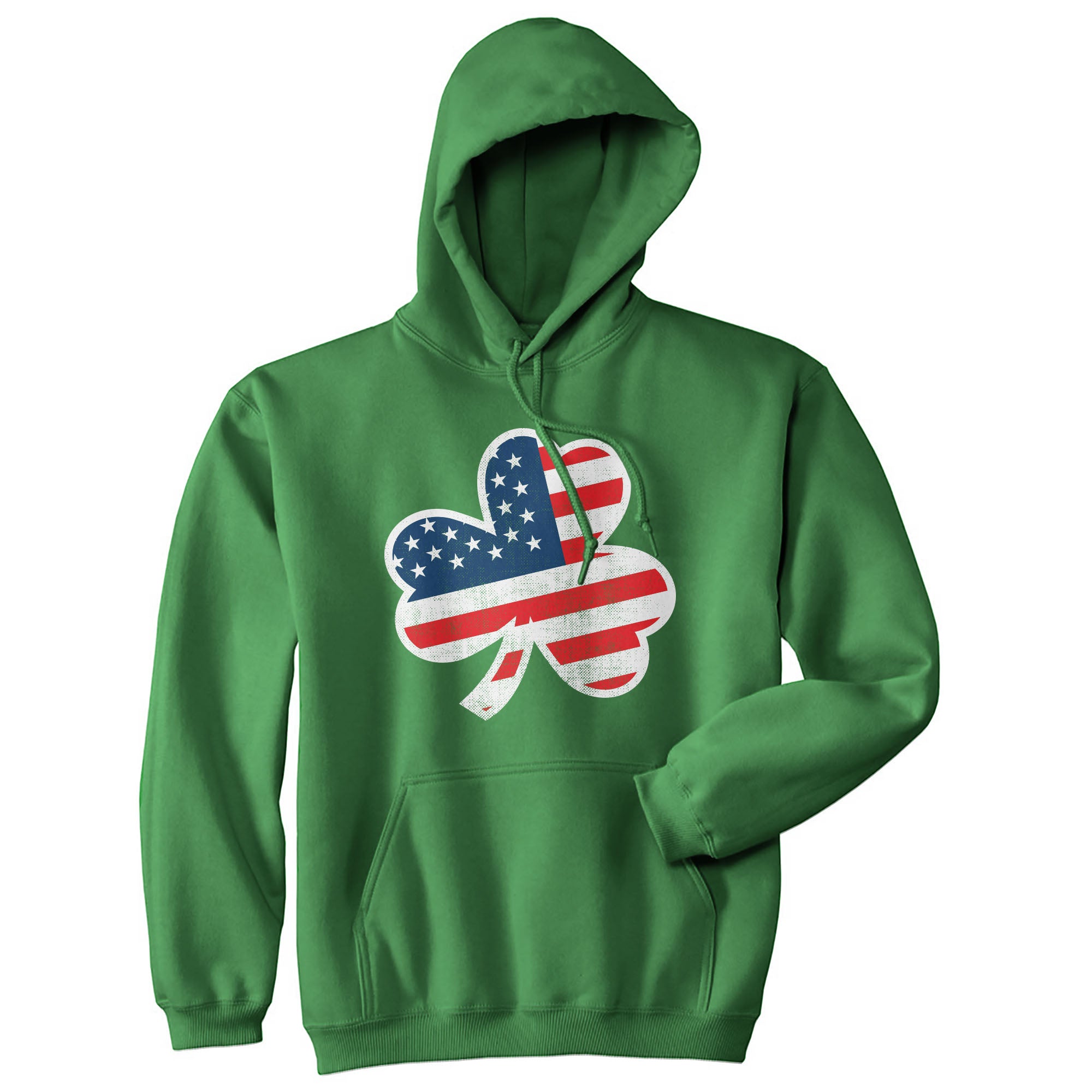 Funny Green - Shamrock Flag American Flag Shamrock Hoodie Nerdy Saint Patrick's Day Sarcastic Tee