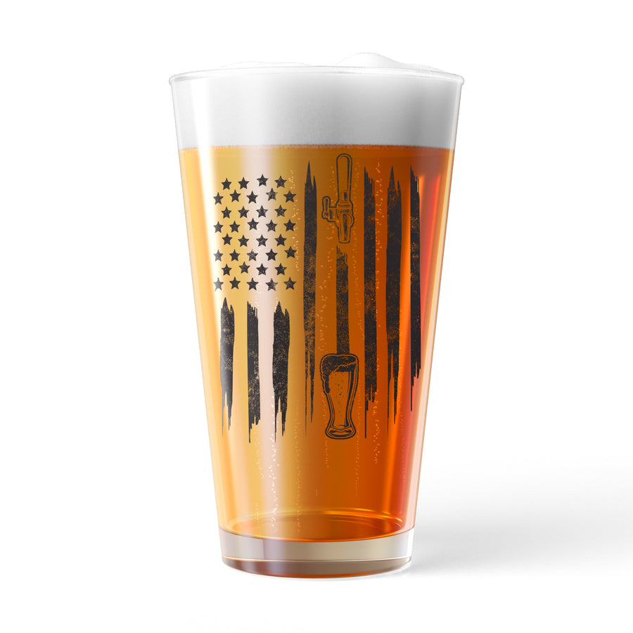 Funny White American Flag Beer Tap Nerdy Fourth Of July Drinking Beer Tee
