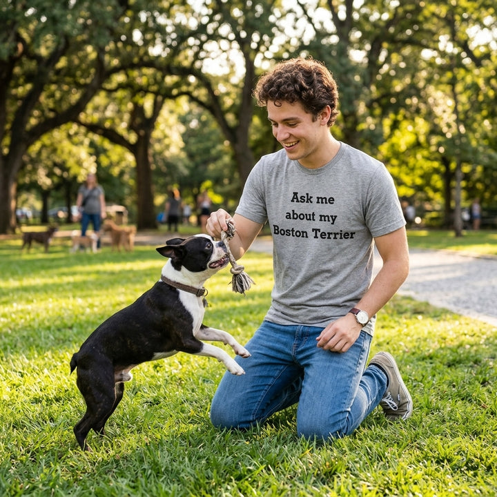 Ask Me About My Boston Terrier Flip Men's T Shirt