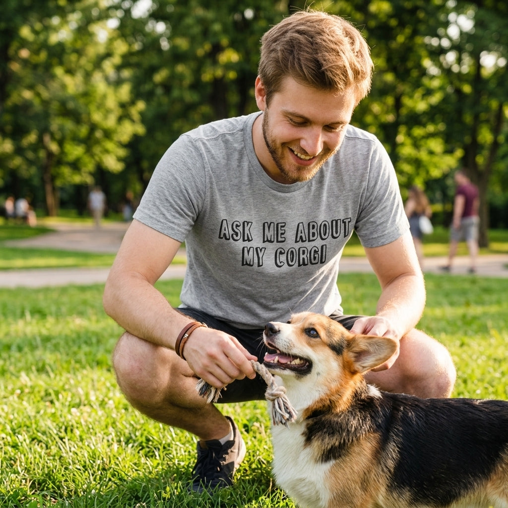 Ask Me About My Corgi Flip Men's T Shirt