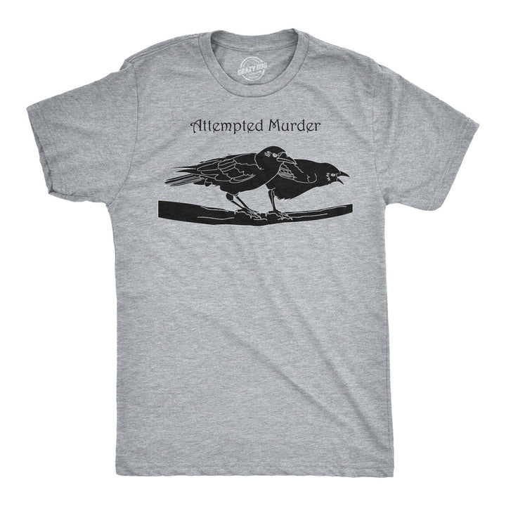 Funny Light Heather Grey - Attempted Murder Attempted Murder Mens T Shirt Nerdy Animal Tee