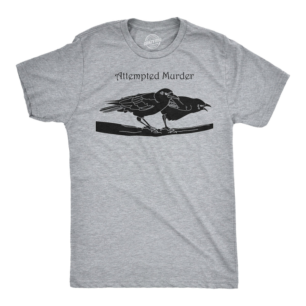 Funny Light Heather Grey Attempted Murder Mens T Shirt Nerdy Animal Tee