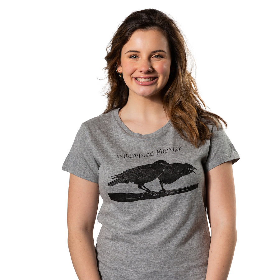 Funny Light Heather Grey - Attempted Murder Attempted Murder Womens T Shirt Nerdy Animal Tee