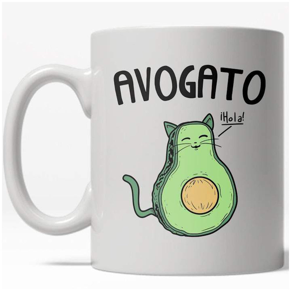 Funny White Avogato Coffee Mug Nerdy cinco de mayo cat food Tee
