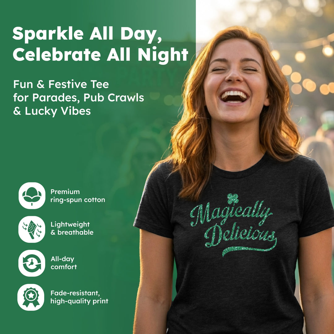 Magically Delicious Black Shirt Glitter Ink Women's T Shirt