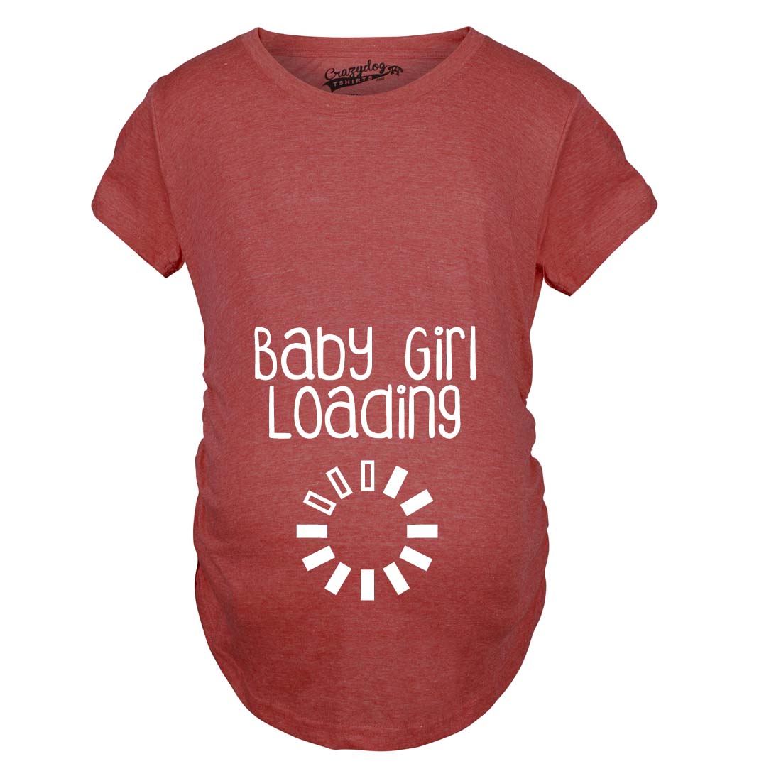 Funny Heather Red - Girl Loading Baby Girl Loading Maternity T Shirt Nerdy nerdy Tee