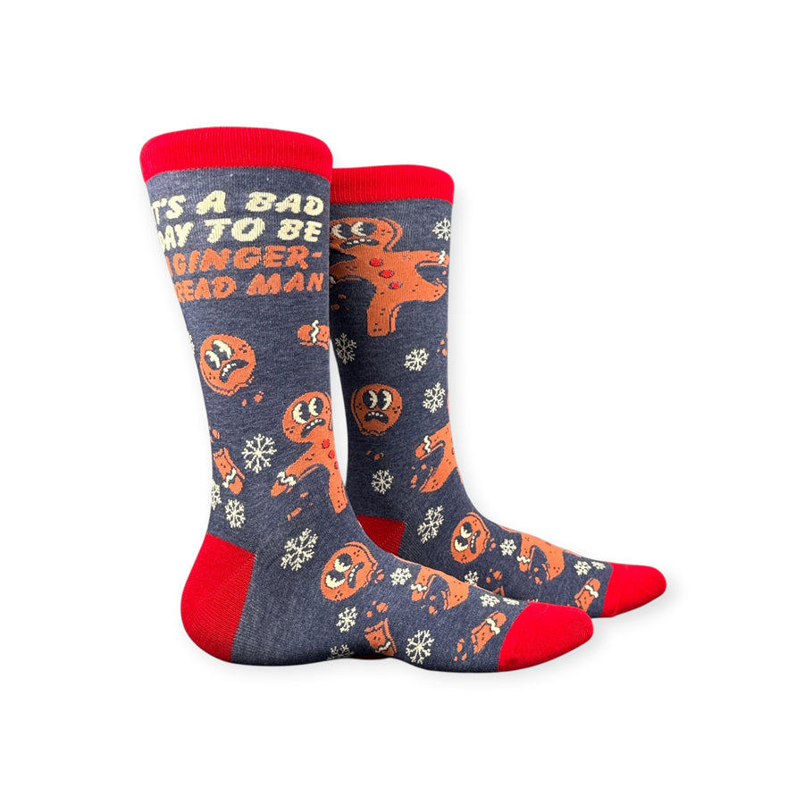 Funny Multi - Bad Day Gingerbread Its A Bad Day To Be A Gingerbread Man Sock Nerdy Christmas food Tee