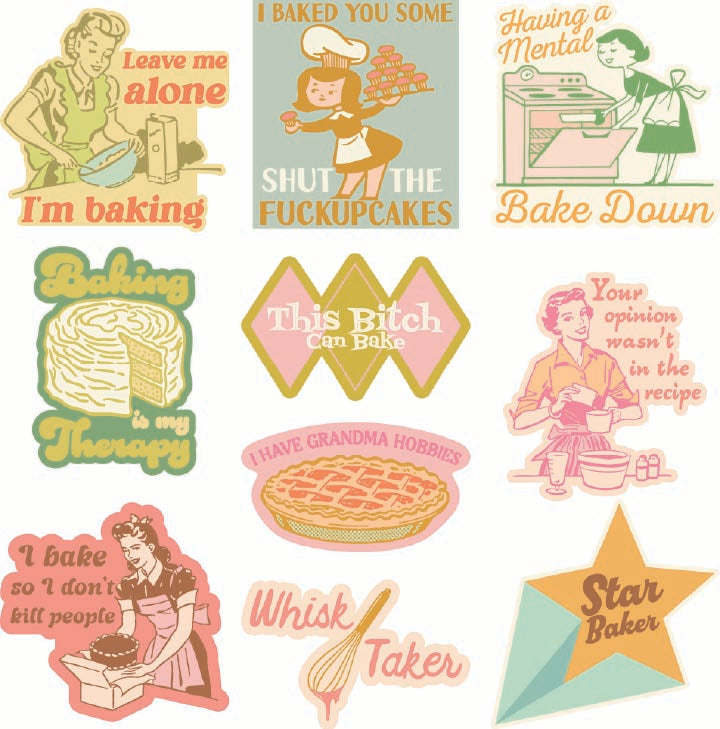 Funny Multi Baking Stickers Nerdy food Tee