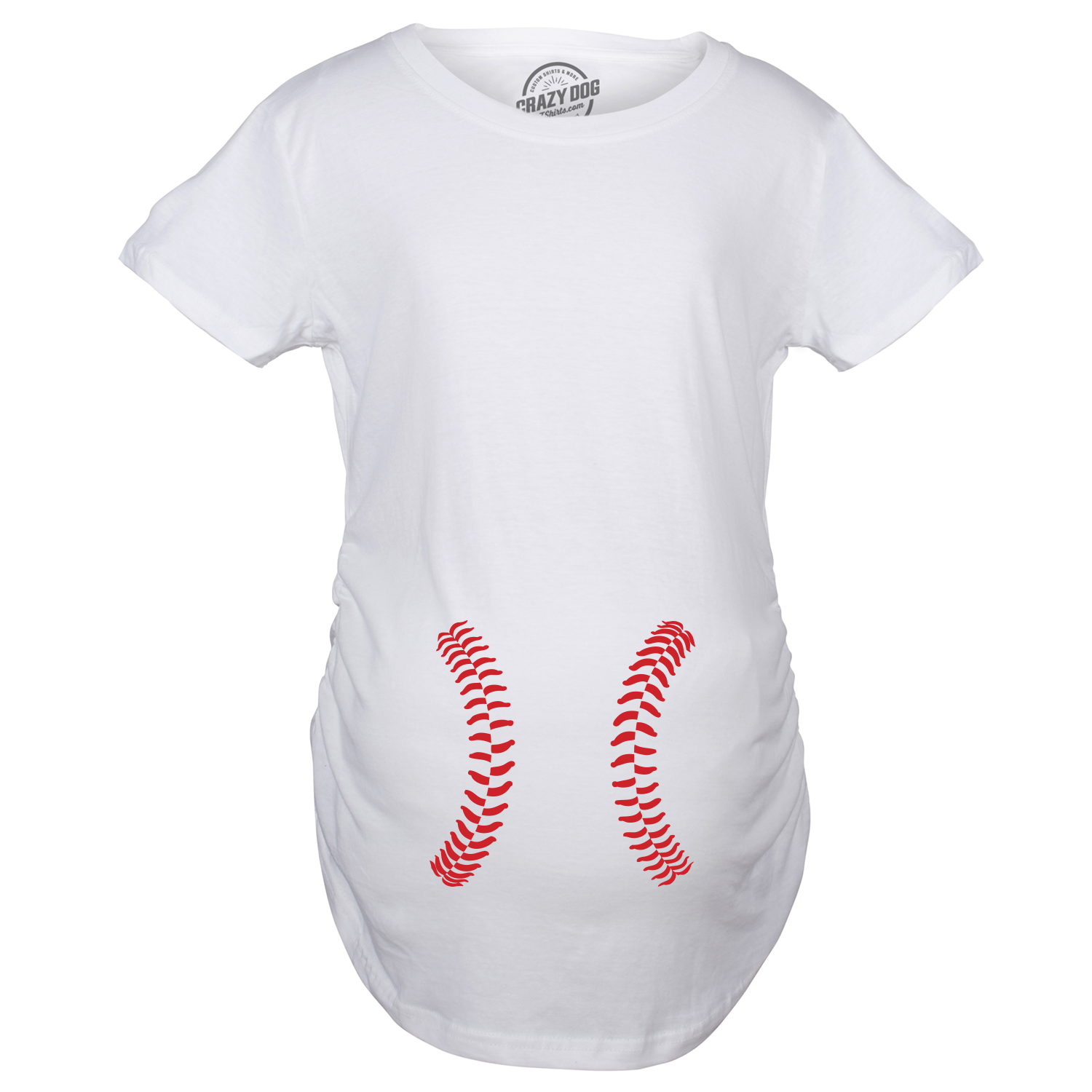 Funny White Baseball Laces Maternity T Shirt Nerdy Baseball Tee