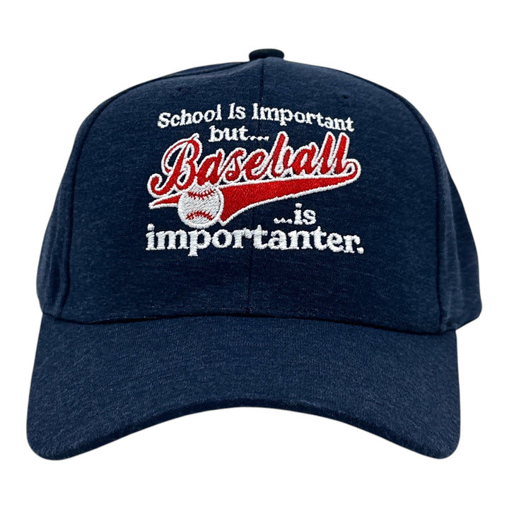 Funny Navy - Baseball Importanter School Is Important But Baseball Is Importanter Nerdy Baseball Tee