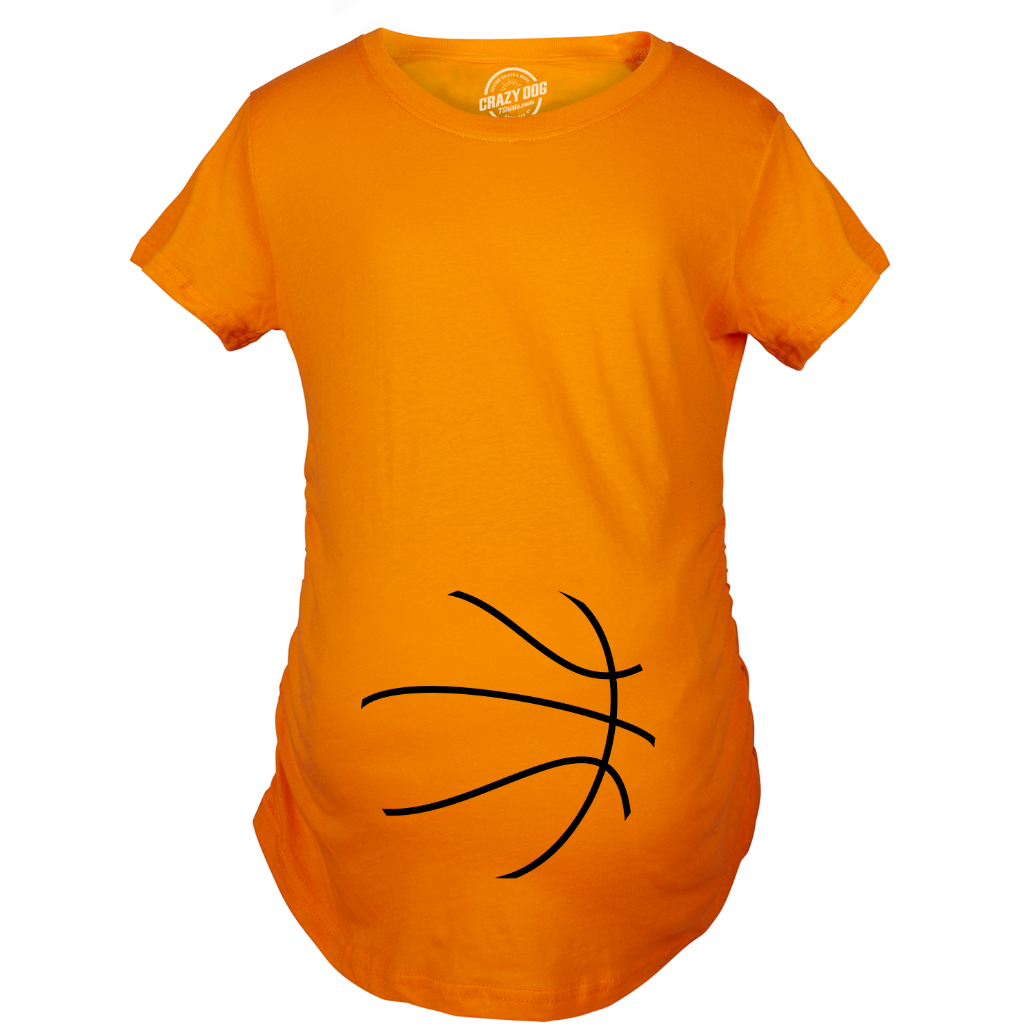 Funny Orange Basketball Bump Maternity T Shirt Nerdy Basketball Tee