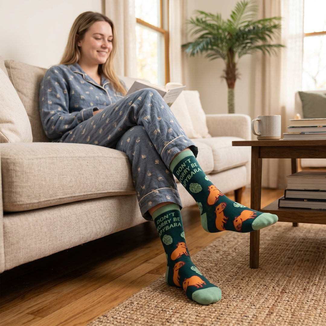 Women's Dont Worry Be Capybara Socks