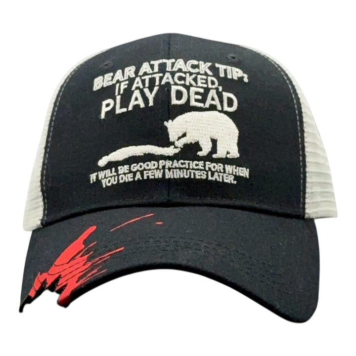 Funny Black - Bear Attack Tip Bear Attack Tip If Attacked Play Dead Nerdy Animal Tee
