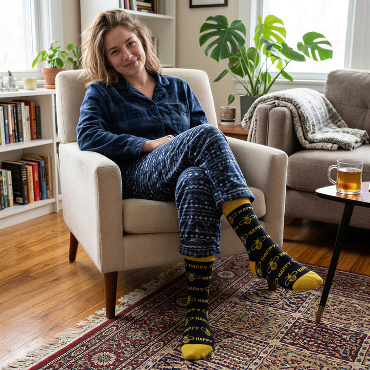 Womens Bee Happy Socks