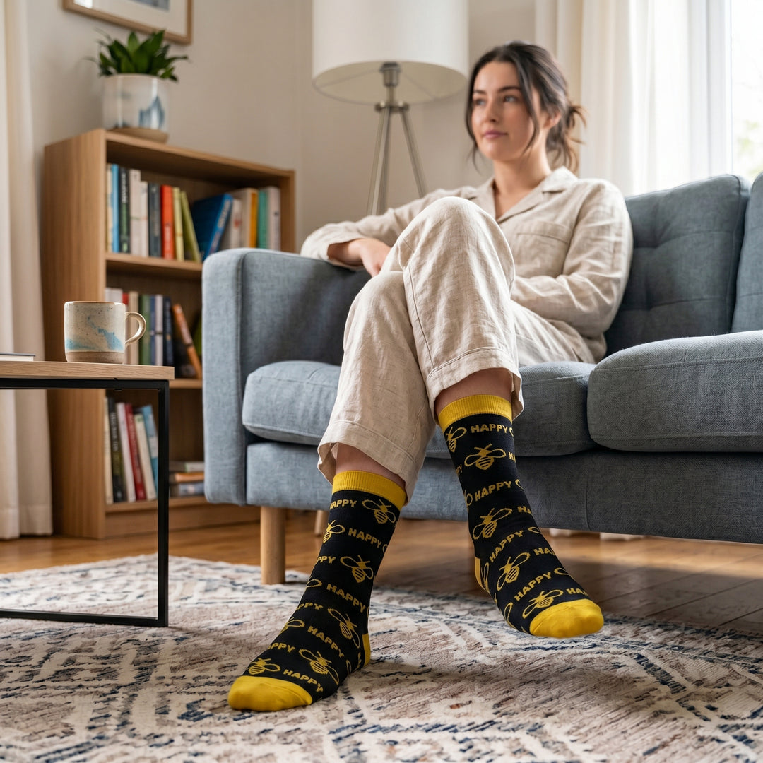 Womens Bee Happy Socks