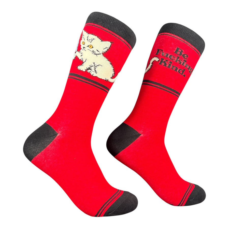 Funny Be Fucking Kind Be Fucking Kind Sock Nerdy Sarcastic cat Tee