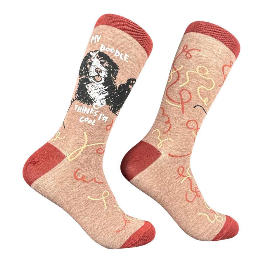 Funny Multi - Doodle Thinks Im Cool My Doodle Thinks Im Cool Sock Nerdy dog Tee