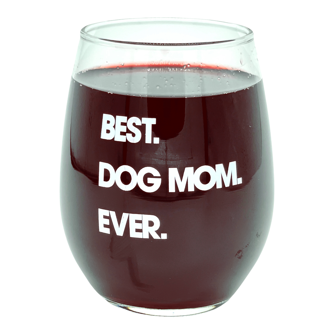 Funny White Best Dog Mom Ever Nerdy Dog Tee