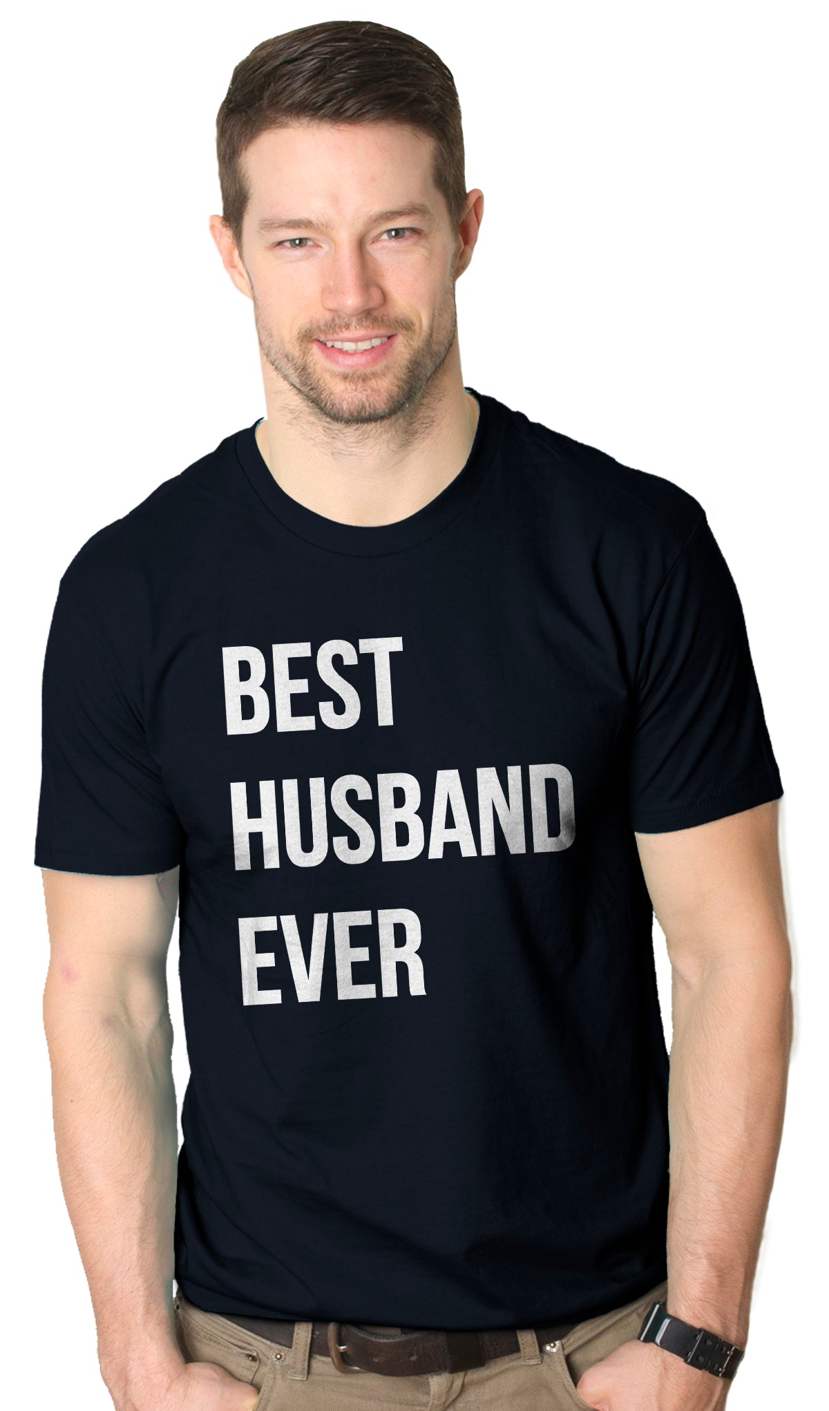Funny Navy Best Husband Ever Mens T Shirt Nerdy Valentine&#39;s Day Father&#39;s Day Tee