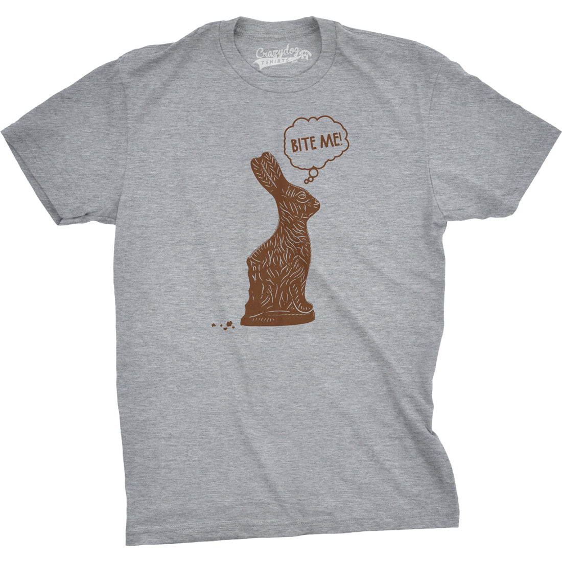 Funny Light Heather Grey Bite Me Mens T Shirt Nerdy Easter Tee