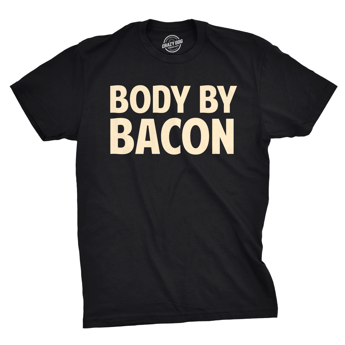 Funny Black Body By Bacon Mens T Shirt Nerdy Fitness Food Tee