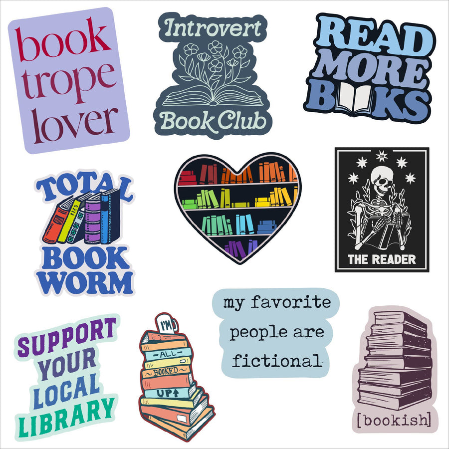 Funny Multi Book Stickers Nerdy Nerdy sarcastic Tee