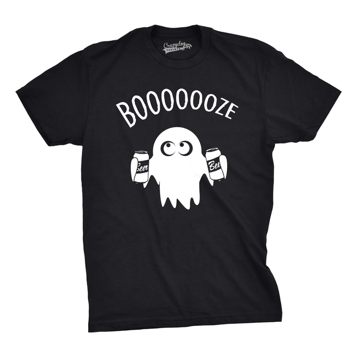 Funny Heather Black - Booooze Booooze Mens T Shirt Nerdy Halloween drinking Retro Tee